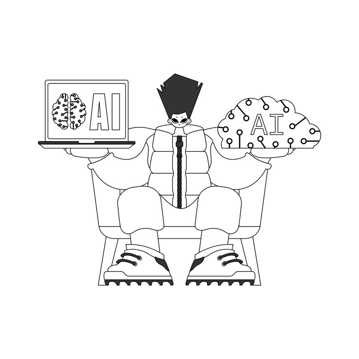 Vector tiene un modelo vectorial de ia de estilo lineal.