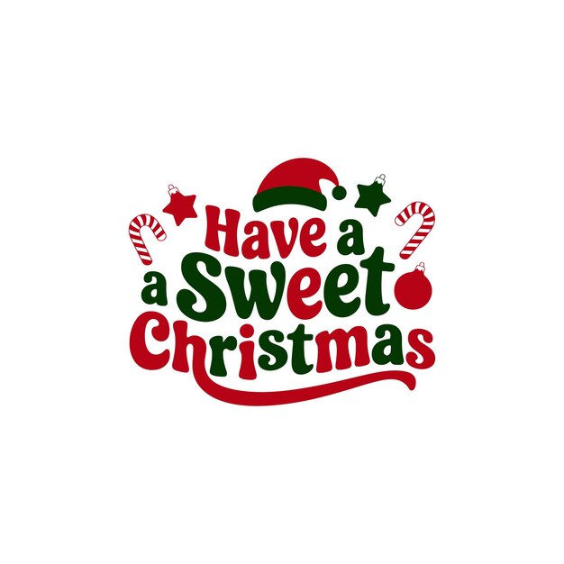 Tienen un diseño vectorial de tipografía de Navidad dulce