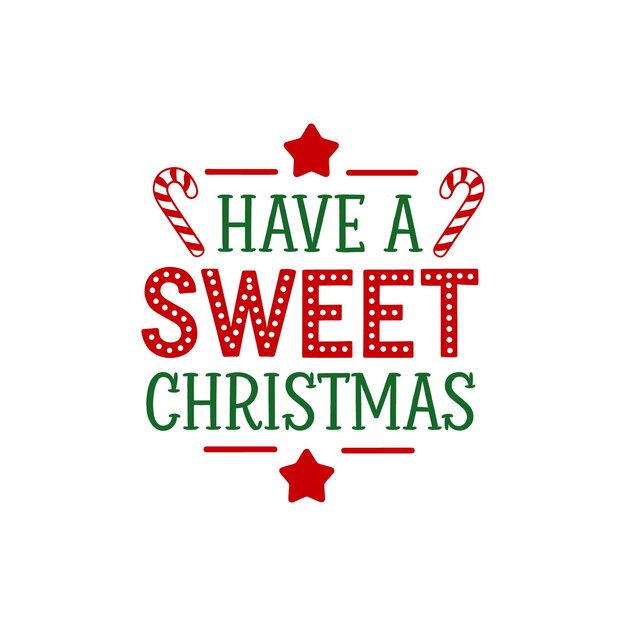 Tienen un diseño vectorial de tipografía de Navidad dulce
