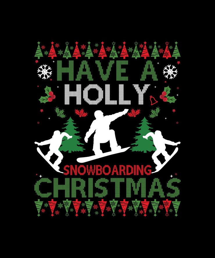 Tienes una camiseta de Navidad graciosa de Holly Snowboarding