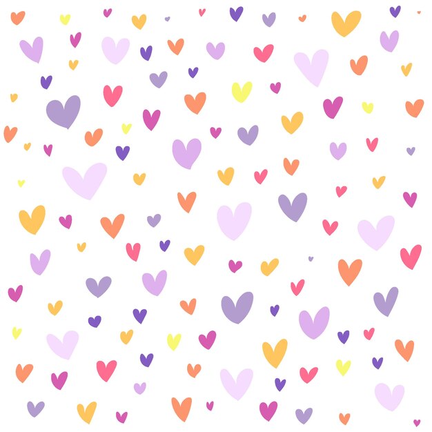 tierna ilustración de corazones de diferentes colores