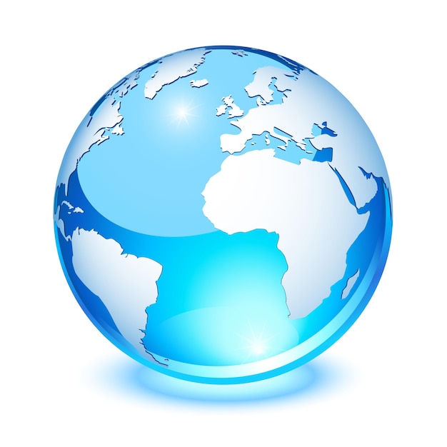 Tierra de cristal azul, mostrando Europa y África