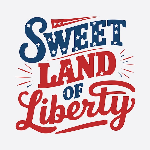 Tierra dulce de la libertad 4 de julio vector de diseño de camiseta