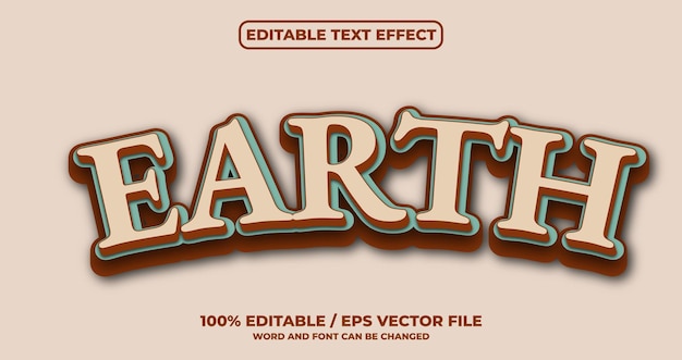 tierra Efecto de texto editable