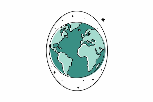 La Tierra en la ilustración vectorial de la galaxia en fondo blanco