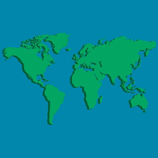 tierra del mapa del mundo 3D