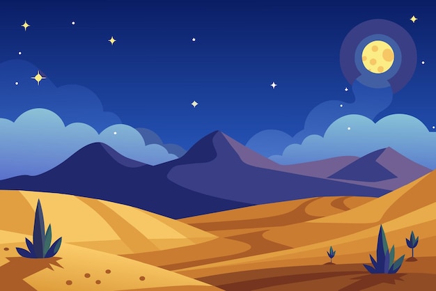 Tierras desérticas un cabo sereno un cielo estrellado sereno un paisaje desértico tranquilo una vista nocturna tranquila más salvaje