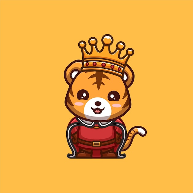 Tiger King Cute Creative Kawaii Cartoon Mascot Logo