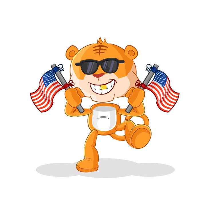 Vector tigre americano juventud dibujos animados mascota vector