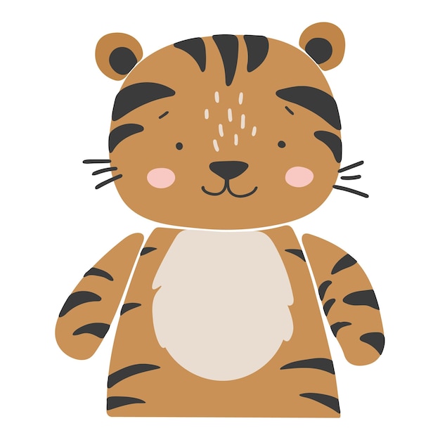 Tigre animal vector Resumen bebé tigre vector boho bebé animal lindo animal aislado
