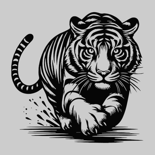 un tigre blanco y negro con una franja negra en su cara