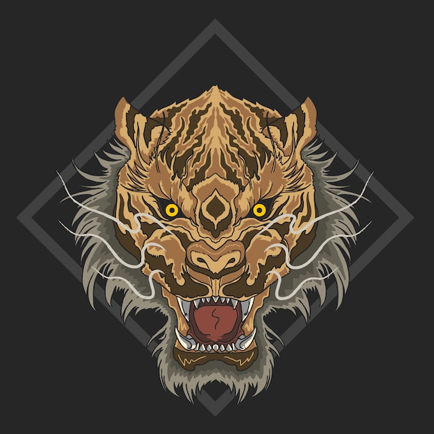 tigre cara enojada bestia
