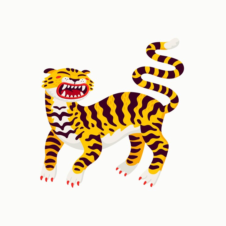 Vector tigre chino amarillo