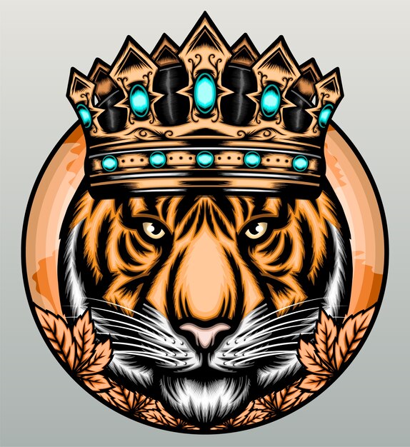 Tigre con corona de oro.