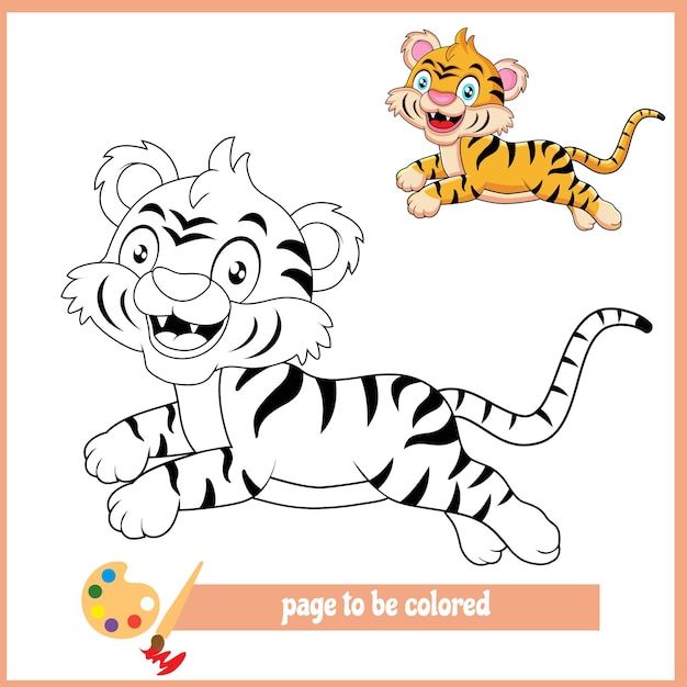 Tigre de dibujos animados 2 para colorear