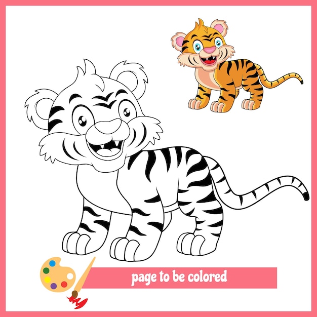 Tigre de dibujos animados 32 dibujos para colorear