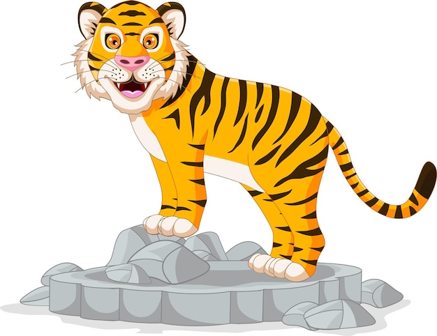 tigre de dibujos animados aislado