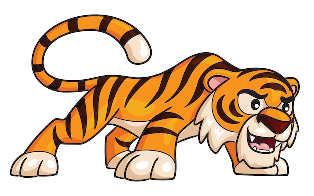 Tigre de dibujos animados | Vector Premium