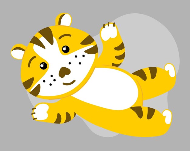 El tigre es chino un personaje divertido El símbolo de 2022 Ilustración vectorial