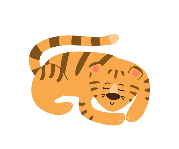 El tigre está durmiendo descansando Imagen vectorial