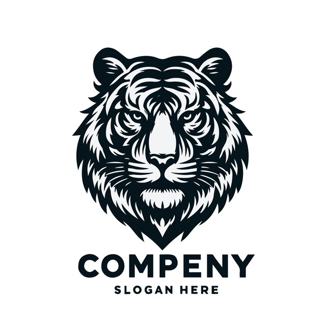 Tigre mascota animal Cabeza Logo Vector Diseño de la ilustración