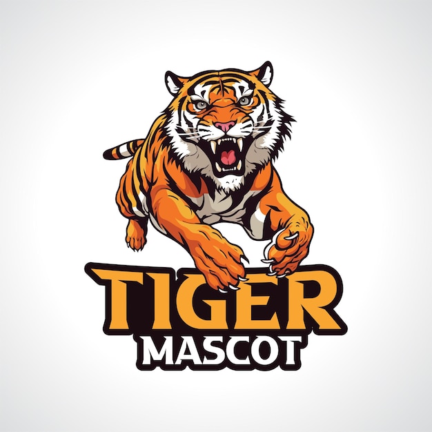 Tigre, mascota, logotipo, diseño, tigre, vector