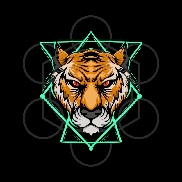 Tigre salvaje dibujado a mano ilustración