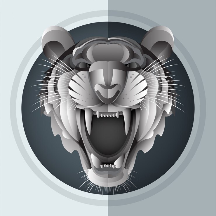 Vector tigre siberiano gruñido