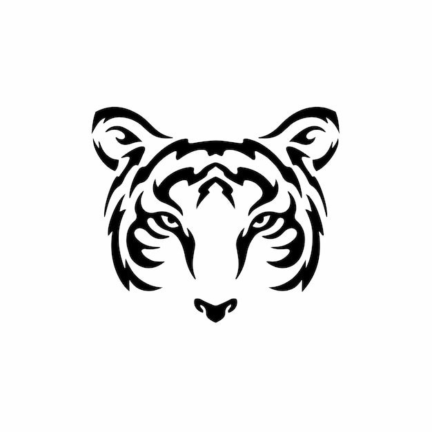 Tigre símbolo logotipo plantilla diseño tatuaje tribal ilustración vector plantilla