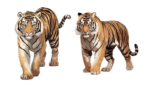 tigre, vector, ilustración
