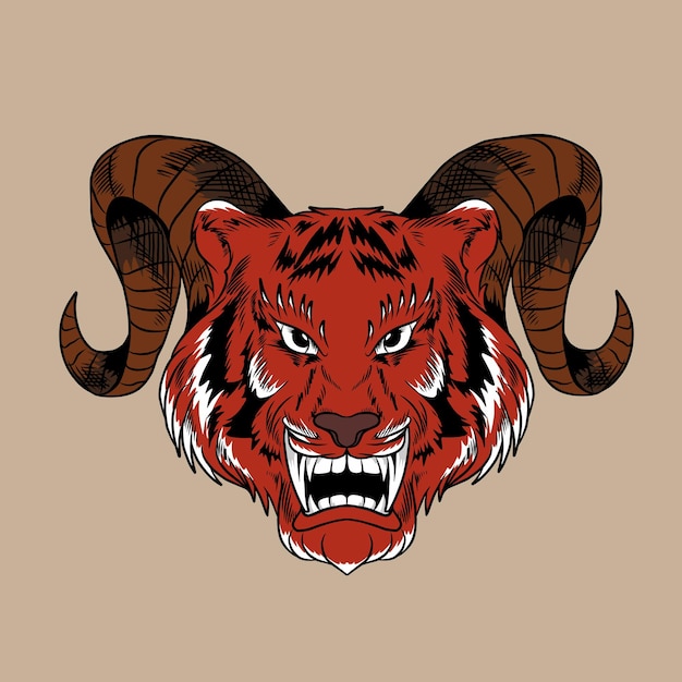 tigre, vector, ilustración