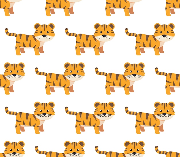 Tigres de patrones sin fisuras Ilustración vectorial en un estilo plano