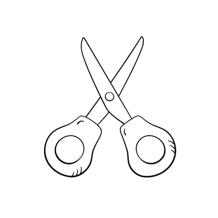Vector tijera en la ilustración de vector de estilo garabato concepto de regreso a la escuela boceto gráfico dibujado a mano