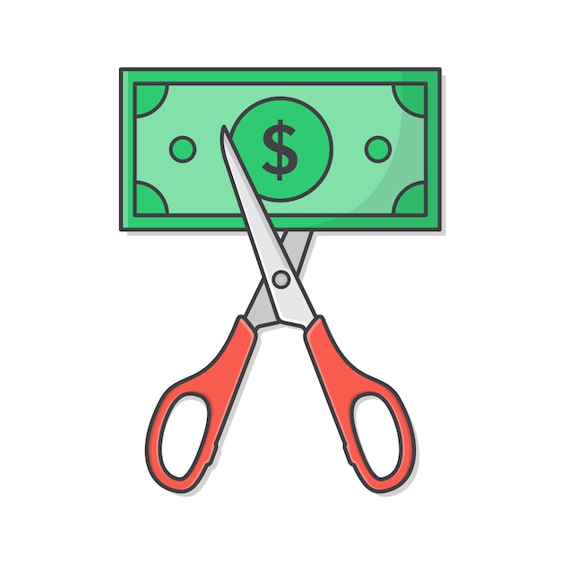 Tijeras para cortar dinero.