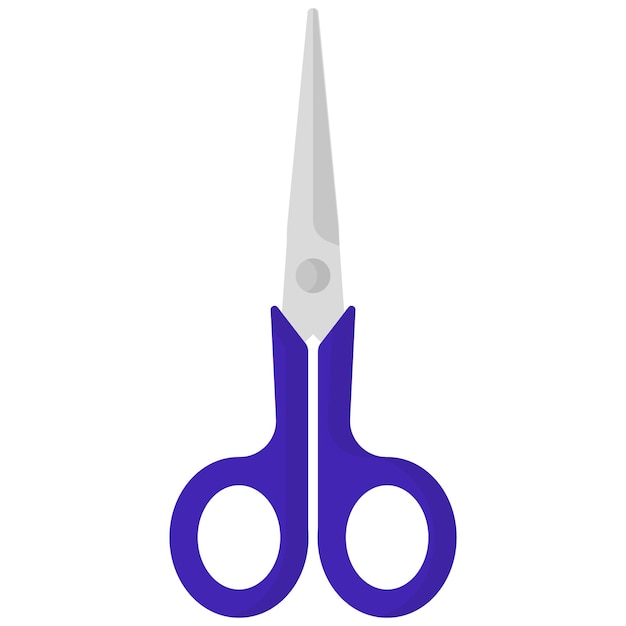 Tijeras de dibujos animados vector azul para papel.