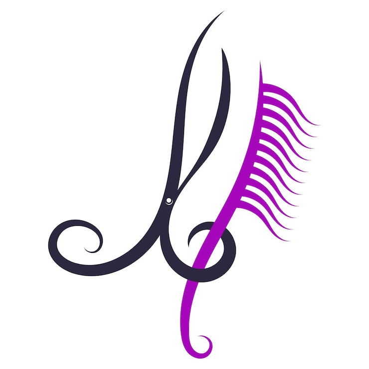Vector tijeras de estilista y peine de diseño único para salón de belleza