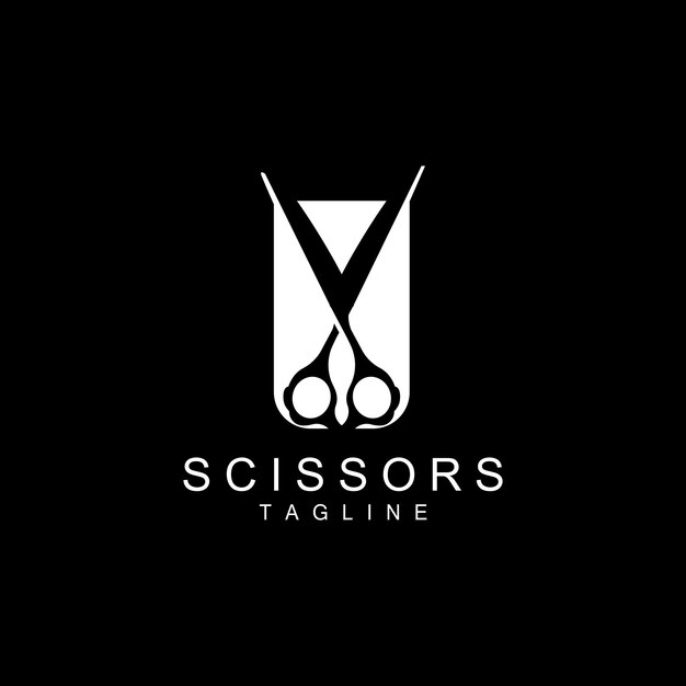 Tijeras Logo Afeitadora Vector Simple Peluquería Diseño Icono Fondo Símbolo Plantilla