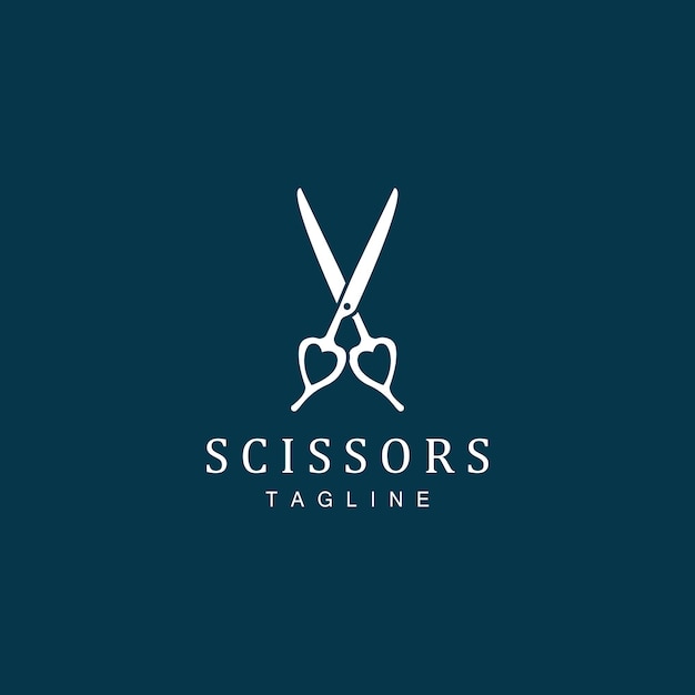 Tijeras Logo Afeitadora Vector Simple Peluquería Diseño Icono Fondo Símbolo Plantilla