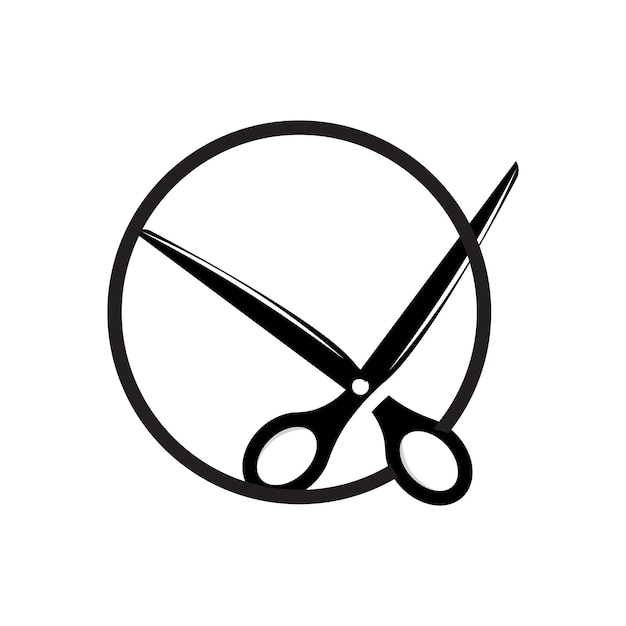 Tijeras Logo Afeitadora Vector Simple Peluquería Diseño Icono Fondo Símbolo Plantilla