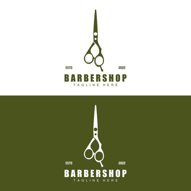 Tijeras logo diseño peluquería afeitadora vector babershop tijeras marca ilustración