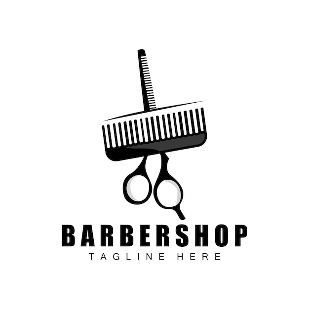 Tijeras Logo Diseño Peluquería Afeitadora Vector Babershop Tijeras Marca Ilustración