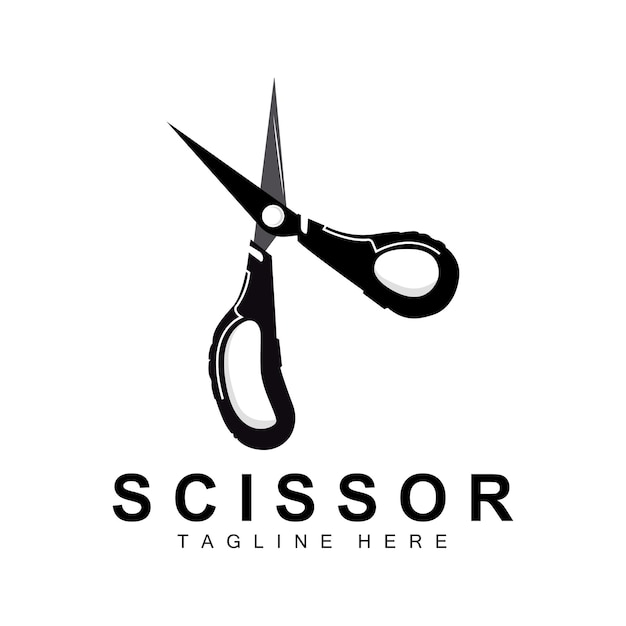 Tijeras Logo Diseño Peluquería Afeitadora Vector Babershop Tijeras Marca Ilustración