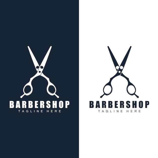 Tijeras Logo Diseño Peluquería Afeitadora Vector Babershop Tijeras Marca Ilustración