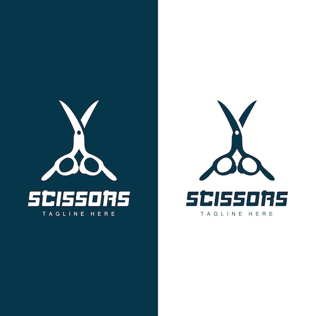 Vector tijeras logo herramientas de corte vector barbería navaja tijeras diseño simple ilustración plantilla icono