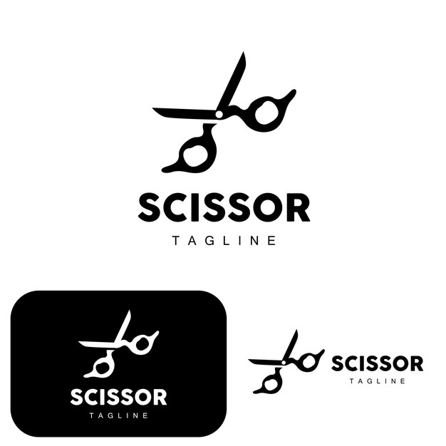 Tijeras logo herramientas de corte vector barbershop maquinilla de afeitar tijeras diseño simple ilustración plantilla icono