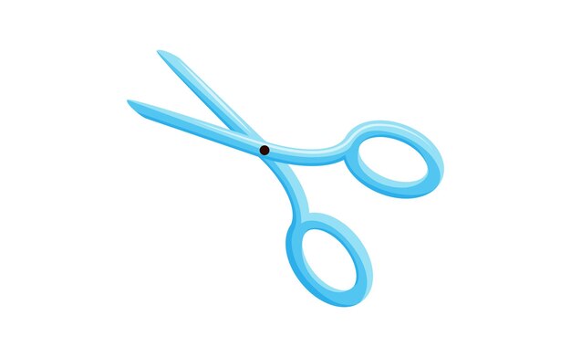 Tijeras para salones de peluquería y corte de pelo Tijeras de metal aisladas en fondo blanco Vector