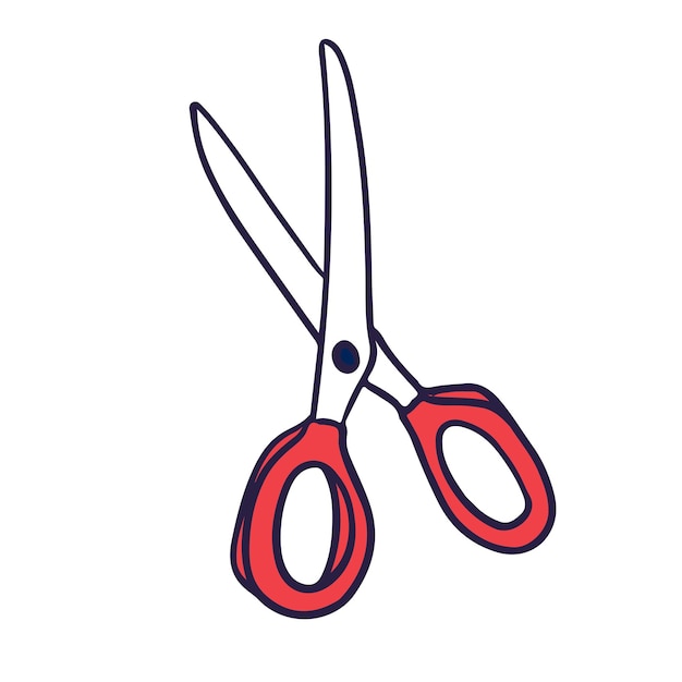 Tijeras de sastre vectorial con mangos rojos