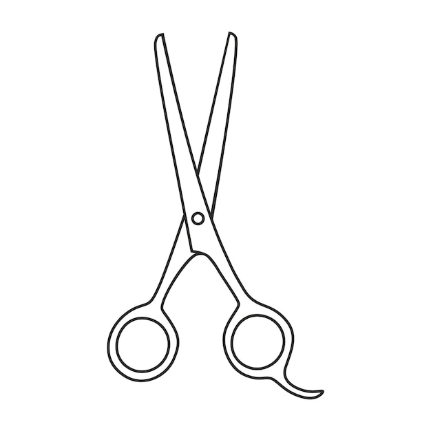 Tijeras vectoriales de contorno para peluquero