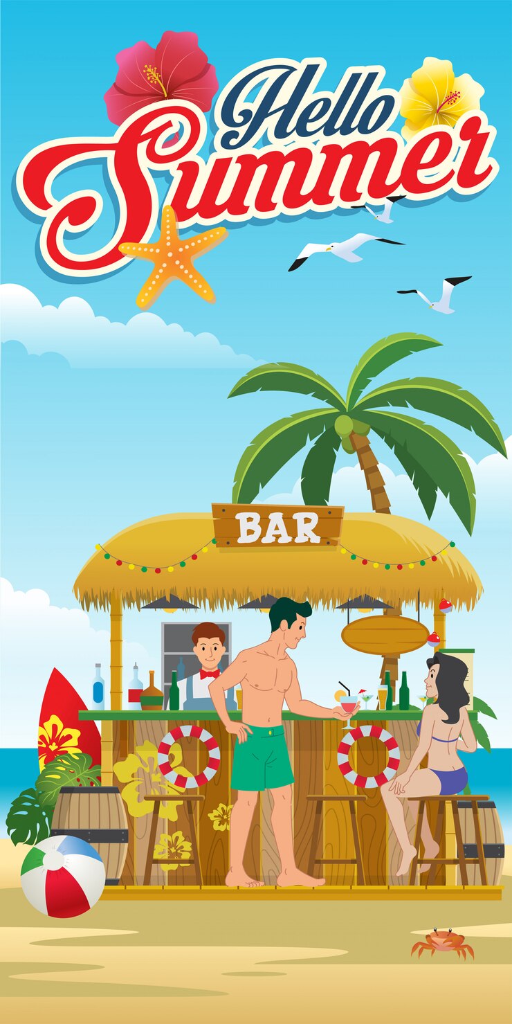 Vector tiki bar flyer