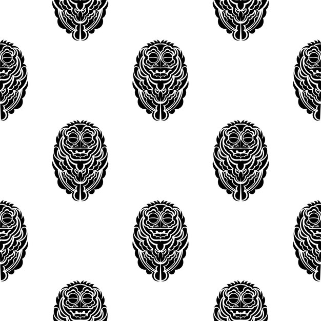 Tiki idol sonrisa patrón geométrico repetición vectorial perfecta para cualquier diseño web